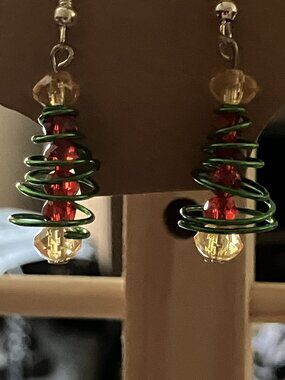 Handcrafted Christmas Tree Earrings